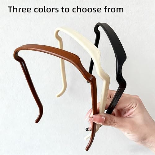 3PCS Square Invisible Hairbands, Plastic Headbands for Women with Curly & Thick Hair, Seamless No-Slip Grip for Comfort, Black Normal Size Styling & Fixing Tool (Mixed) thumbnail 2