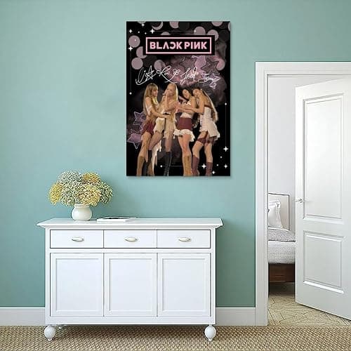 BELNQDHPO Blackpink Poster Music Band Kpop Korean Girl Group Vintage Cover Signed Für Zimmer, Ästhetische Leinwand-Wandkunst, Schlafzimmer-Dekor Posters 12x18inch(30x45cm) thumbnail 4