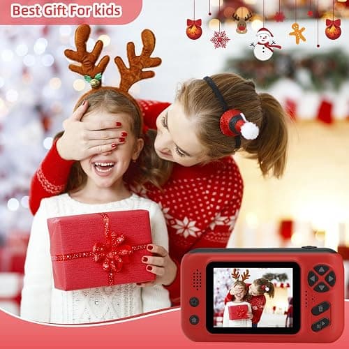 Makolle Kids Camera for Girls, mini Camera for Childrens Age 3-8, Red | Flip Up Lens, Drop Proof, With Tripod, Long Battery Life, SD Card Included, Birthday Gifts for Boys and Girls Age 3-12 thumbnail 5