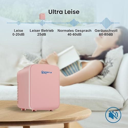 WANNYTON Mini Kühlschrank 4 Liter / 6 Dosen, Tragbarer Kleiner Kühlschränke mit Kühl-und Heizfunktion, Getränkekühlschrank für Zimmer Auto Büro, AC 220-240 V, DC 12 V, Rosa thumbnail 8