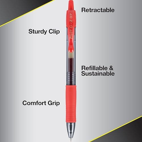 Pilot G2 Pens, Premium Refillable And Retractable Gel Ink Pens Fine Point (0.7mm), 8 Colors, 8 Count thumbnail 5