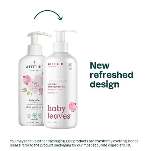 ATTITUDE Baby Lotion, Fragrance-Free Gentle Daily Hydration, Helps Keep Skin Soft & Smooth, EWG Verified, Dermatologically Tested, Vegan, Unscented, 16 Fl Oz thumbnail 2