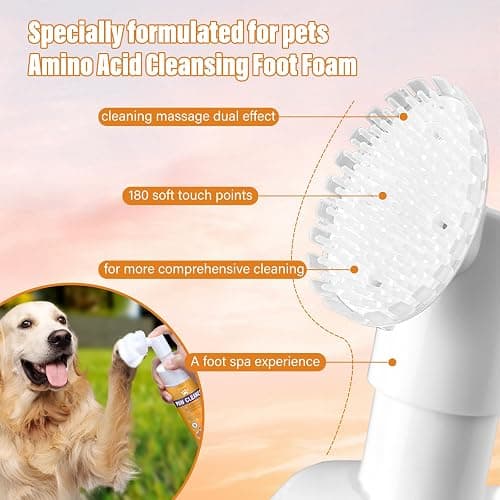 Paw Cleaner for Dogs & Cats, No-Rinse Foaming Pet Foot Washer with Built-in Scrubber Brush for Dirty, Muddy Paws – Suitable for Small, Medium & Large Dogs, Puppies, Kittens (5 fl oz) thumbnail 2
