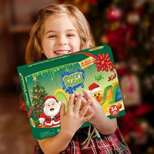 2025 Christmas Countdown Advent Calendar 24 Days with Butter Slime Party Favors for Kids Stress Relief Toys Surprise Xmas Gifts for Girls Boys Toddlers thumbnail 6