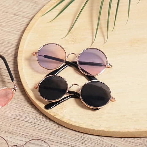 BOXOB 4pcs Doll Glasses, 4 Colors Plastic Doll Dress up Eyeglasses Toy Glasses Costume Accessories Compatible with 5.12 Inch thumbnail 3
