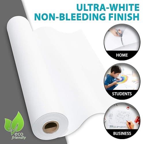 Made in USA White Kraft Paper Wide Jumbo Roll 30" x 1200" (100ft) Ideal for Gift Wrapping, Art &Craft, Postal, Packing Shipping, Floor Protection, Dunnage, Table Runner, 100% Recyclable Material - white - 1 Count (Pack of 1) thumbnail 4