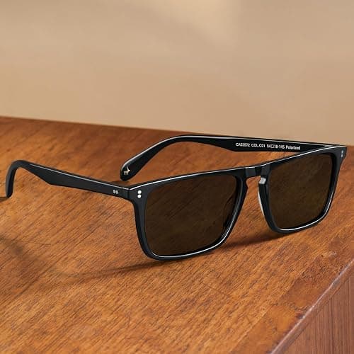 CARFIA Retro Polarized Sunglasses for Men UV Protection Hand-crafted Acetate Frame Fashion Cool Sun Glasses CA53572 thumbnail 3