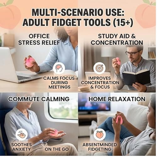 Pink Peach Squishy Toy, Slow Rising Stress Relief Fidget Toy | Realistic peach squishy shape, slowly rebounds after squeezing, relieves stress, cute desk decor & gift thumbnail 5