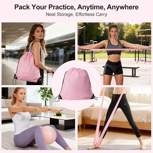 Pilates Kit, Home Pilates Workout Kit for Women, Pilates Equipment with Pilates Ring and Ball, Yoga Block & 5 Resistance Bands, Ankle Weights, Sliders & Grip Socks, Workout Guide Included thumbnail 7