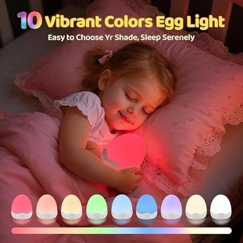 COOLNIGHT Nachtlicht Kinder, Stilllicht Touch Dimmbar mit 10 Helligkeit 10 Farben, 3600mAh+Timer+Fernbedienung LED Nachtlicht Baby, Tragbar & USB Aufladbar & Kabellos Nachttischlampe, Baby Geschenke thumbnail 3