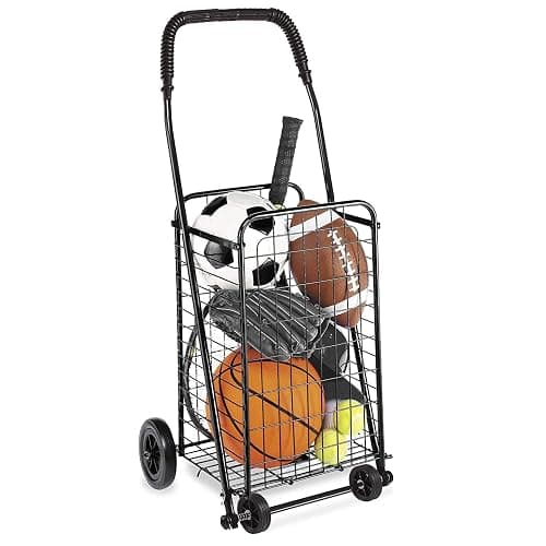 DMI Utility Cart with Wheels to be used for Shopping, Grocery, Laundry and Stair Climber Cart, Weighs 7.5 Pounds but holds up to 90 Pounds, Compact and Foldable, Black thumbnail 7