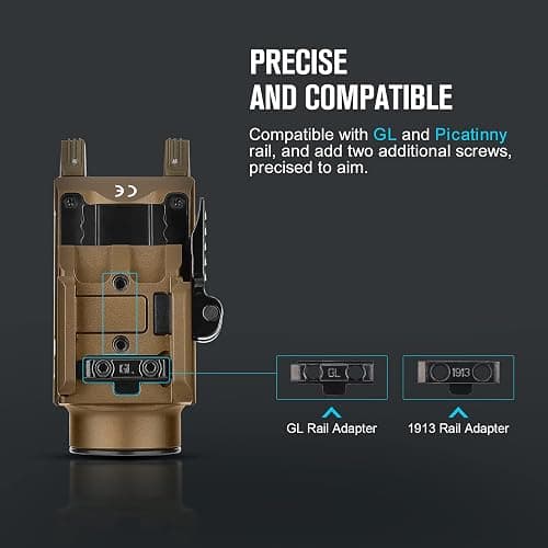 OLIGHT Baldr S 800 Lumens Compact Rail Mount Weaponlight with Green Beam and White LED Combo, Magnetic USB Rechargeable Tactical Flashlight with 1913 or GL Rail, Battery Included (Desert Tan) thumbnail 7