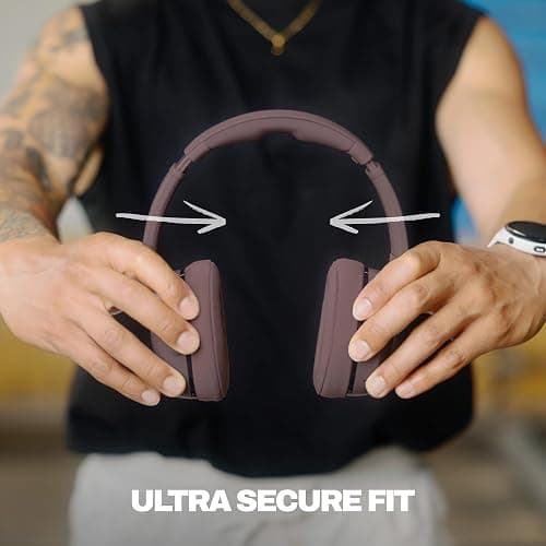 Skullcandy Crusher 540 Active Wireless Bluetooth Headphones with Multi-Sensory Bass, Noise Isolating Over-Ear Fit, Sweat and Water Resistant, 40 Hours Battery, Microphone for iPhone Android - Smoke thumbnail 6