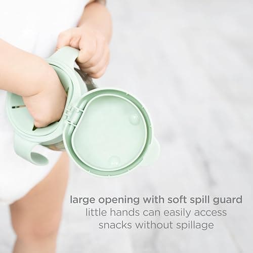 Ubbi Tweat No Spill Snack Container for Kids, BPA-Free Tritan, Toddler Snack Container, Sage & Pink thumbnail 5