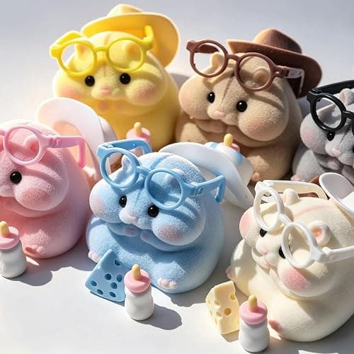 6-Pack Handmade Taba Squishy Hamster Toy, Cute Squishy Hamster Fidget Toy, Realistic Hamster Toy, Soft Silicone Mochi Furry Toy, Stress Relief Gift for Adults & Kids, Sensory Anxiety Plushie(6 colors) thumbnail 6