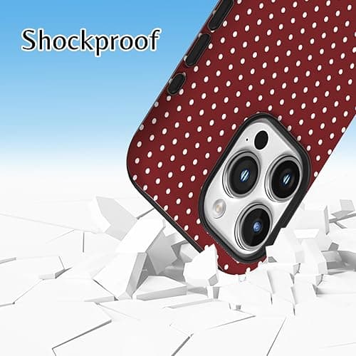 ⭐️ZTOFERA Magnetic Case for iPhone 16 Pro, Polka Dot Phone Case Cute for Girl Women, Compatible with Magsafe, Hard PC+Soft TPU Protective Phone Cover for iPhone 16 Pro-Wine Red thumbnail 8