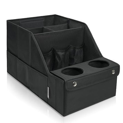 MULISOFT Car Seat Organizer- Backseat Car Organizer with 11 Storages Compartments and 2 Cup Holders, Organizers and Storage, Front Seat for Travel Kids,Black - Image 1