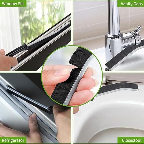 Crevice Cleaning Brush, Bathroom Gap Cleaning Brush, Hard Bristle Brush for Cleaning, Multifunctional Gap Brush, for Blind, Baseboard, Fan, Window or Sliding Door Track (5pcs) thumbnail 3