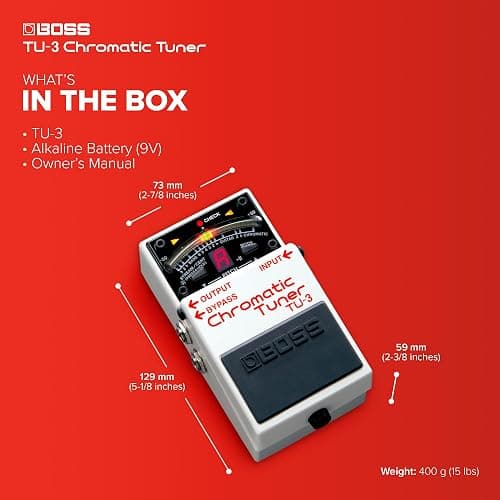 BOSS TU-3 Chromatic Floor Tuner for Guitar and Bass | Industry-Standard Performance | Tank-Tough BOSS Stompbox Body | 21-Segment LED Meter | Accurate to +/- One Cent | Accu-Pitch Sign Function thumbnail 8