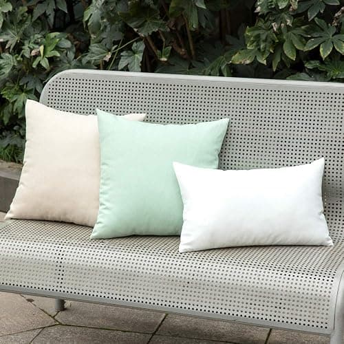 MIULEE Pack of 2 Decorative Outdoor Solid Waterproof Throw Pillow Covers Faux Linen Garden Farmhouse Cushion Cases for Patio Tent Balcony Couch Sofa 18x18 Inch Beige thumbnail 7