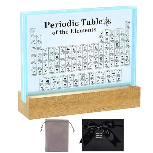 ZXMOTO Periodic Table with Real Elements Inside, Acrylic Periodic Table with Colorful LED Lights and 83 Real Samples Display Gift for Students, Kids and Teacher - Image 1