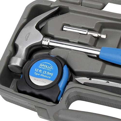 Apollo Tools 39 Piece General Household Tool Set, Blue DT9706 BL | Toolbox Storage Case with Essential Hand Tools for Everyday Home Repairs, DIY and Crafts thumbnail 4