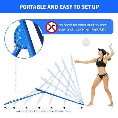 Winthai Volleyball Rebounder Net, 6 Angles Adjustable Pitch Bounce Back Baseball Softbal Lacrosse Rebound Sports Practice Training Equipment with Strike Zone for Backyard Indoor Outdoor thumbnail 5