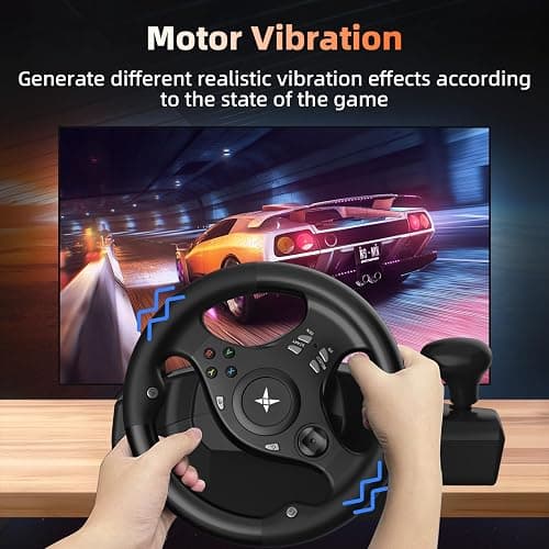 DOYO Racing Wheel, 270° Degree Driving Simulator Race Xbox Steering Wheel and Pedals with Dual Vibration, Gaming Steering Wheel for PC, PS4, Xbox One, Xbox Series X|S, PS3, Switch thumbnail 4