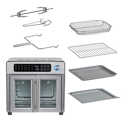 Emeril Lagasse Extra Large French Door Air Fryer Toaster Oven Combo, 24 Cooking Functions and Digital Controls, 7 Accessories Included, Stainless Steel Finish, 26QT Capacity thumbnail 6