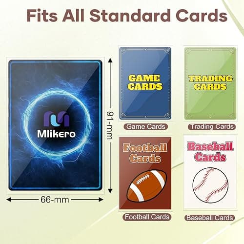 Mlikero 300 Pcs Clear Card Sleeves, Standard Size Trading Card Sleeves Cards Protector Fit for MTG, Football, Sports, Game Cards, 66 x 91 mm thumbnail 2