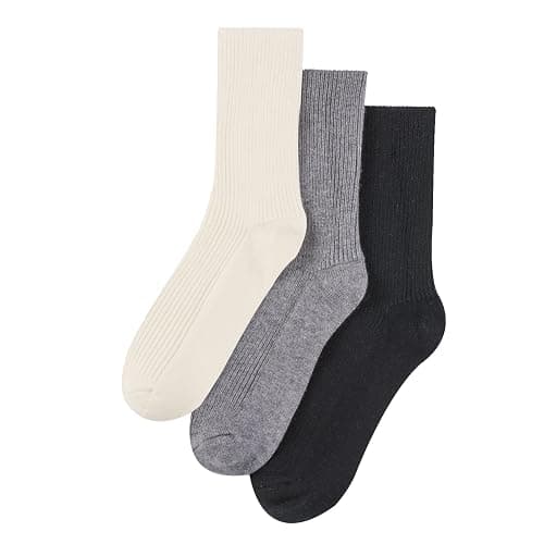 MELUSA Wool Cashmere Socks for Women, 3 Pairs Super Soft Warm Cozy Winter Gift Crew Socks - Image 1