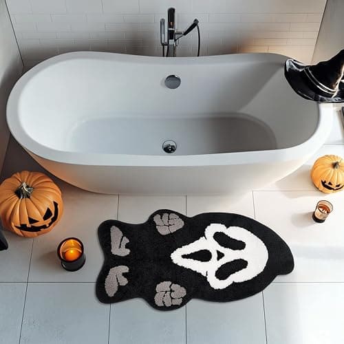 GAGEC Halloween Rug Ghost Bathroom Rugs Spooky Decorative Bath Doormat Entrance Rug Tub Home Living Room Bath Mat Floor Door Mat Decoration Indoor Outdoor 18 x 31 Inch thumbnail 5