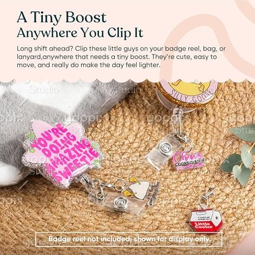 YOPPIX 24 Pcs Nurse Badge Reel Charms - Cute & Funny Acrylic Charms for ID Holders, Perfect for Nurses, Medical Staff, Teachers, Students & Office Professionals thumbnail 4