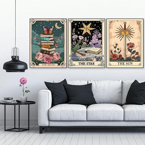 3 Pack Tarot Diamond Art Kits for Adults,Sun Moon Star Diamond Painting Kit | 5D Diamond Art Paintings Kit for Beginners,Round Full Drill Diamond Dot Tools Kit,Extra Diamonds,DIY Craft Gift,12x16 Inch thumbnail 8