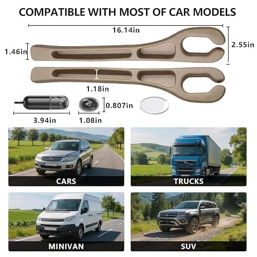 CGhardbay Car Seat Gap Filler Organizer 2Pcs,Car Accessories with Safety Hammer,2 in 1 No Drop Seat Guard with Storage Slot for Phone,Keys,Universal Interior Gap Filler for Cars SUV Truck,Beige thumbnail 3