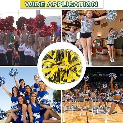 Lovecheer 2PCS Plastic Cheerleading Pom Poms with Baton Handle Cheer Pomoms for Kids Adults Cheering Sports Team Spirit Party thumbnail 4