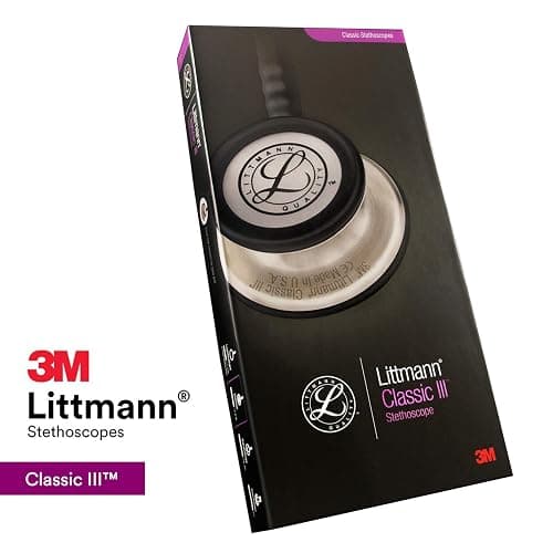 3M Littmann Classic III Monitoring Stethoscope, 5633, More Than 2X as Loud, Weighs Less, Stainless Steel Chestpiece, 27" Pearl Pink Tube - Pearl Pink Tube - Stainless-Finish Chestpiece thumbnail 9