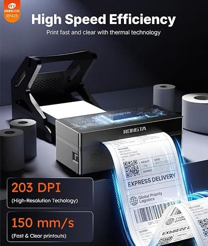 Rongta Bluetooth Shipping Label Printer, Wireless 4x6 Thermal Label Printer for Shipping Packages, Support Android, iPhone, Widely Used for Amazon, Shopify, Etsy, UPS, Black thumbnail 6