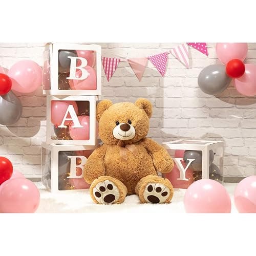 HollyHOME Big Teddy Bear, Large Bear Stuffed Animal with Footprints,36”,Tan | Cute Soft Cuddly Plush, Birthday & Holiday Gifts for Kids,Girlfriend,Wife, Baby Shower Decor, Perfect Bedtime Companion thumbnail 5