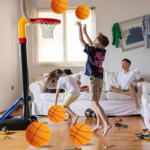 Silent Basketball, Dribble Dream Silent Basketball and Hoop Set, Foam Basketballs No Noise, Silent Ball Dribbling Indoor, Training Ball for Indoor Activities (No.5-25.3") thumbnail 8