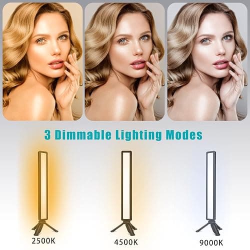 USB LED Streaming Licht 9W LUXCEO,66 Lampenperlen Videolicht,mit Desktop-Stativ&Clip(2500-9000K,CRI 95+) Beleuchtung für Fotostudios,Tiktok,Live-Streaming,YouTube,Videokonferenz thumbnail 3