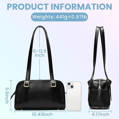 Keyli Swing Zip Shoulder Bag Fashion Purses for Women, Leather Shoulder Handbag Top-Handle Hobo Bags with Adjustable Strap thumbnail 6