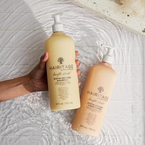 Hairitage Biotin + Castor Oil Shampoo and Conditioner Set - Volume + Moisture - Sulfate Free + Color Safe - Women + Men Hydrating Repair Shampoo Conditioner thumbnail 5