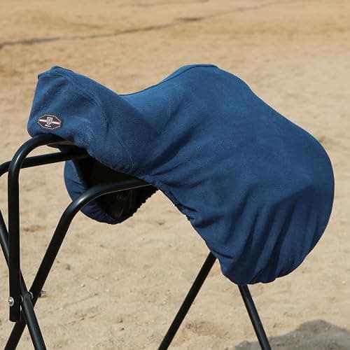 Harrison Howard Lightweight Dust Prevention Machine Washable Fleece Saddle Cover for GP/CC-Blue thumbnail 7