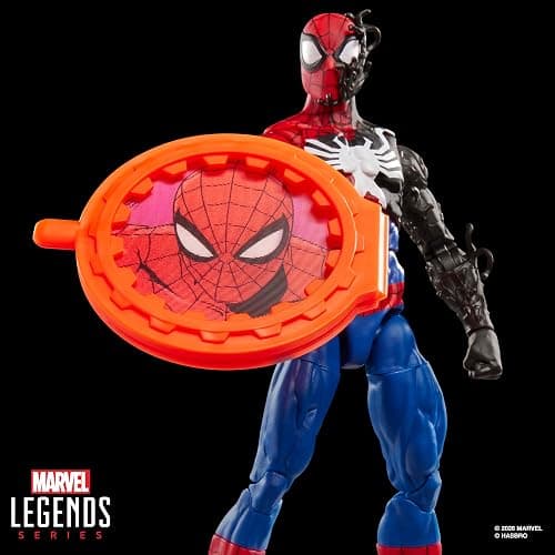 Marvel Legends Series Secret Wars Spider-Man (Alien Costume), Retro Comics Collectible 6 Inch Action Figure with Lenticular Shield thumbnail 2