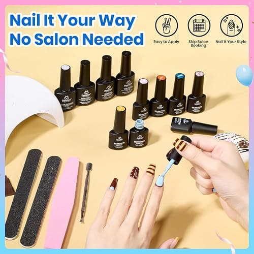 Beetles Gel Nail Polish Kit with U V Light and Nail Drill - 55Pcs Gel Nails Kit 32 Color LuliCore Polka Set with Base Top Coat Professional Manicure Set Home Salon DIY Gifts for Women thumbnail 8