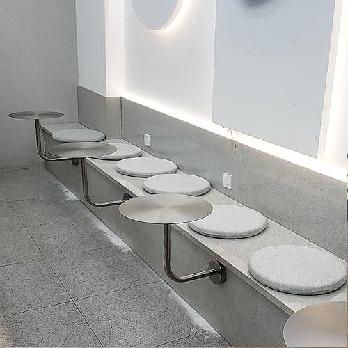 Stainless Steel Round Pub Bar Table - Modern Wall Mounted Side Table for Cafe, Commercial Dining Table for Dessert Shop - 30cm/12inch thumbnail 6