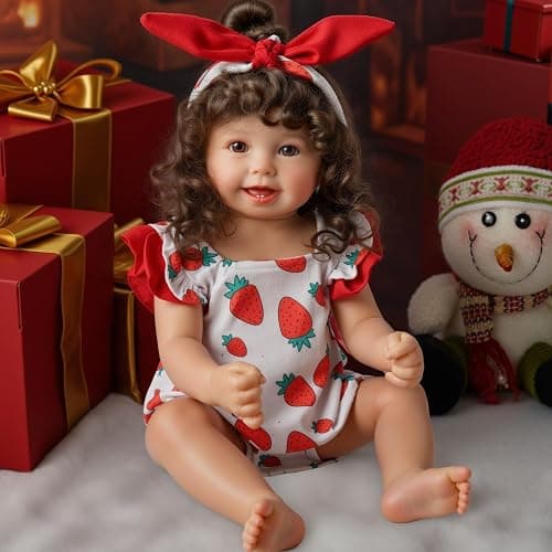 BABESIDE 3Pcs Reborn Baby Doll Clothes for 17-22 Inch Dolls,Strawberry Outfit Set with Magnetic Pacifier, Cute Baby Doll Accessories for Newborn Reborn Girl Dolls thumbnail 6