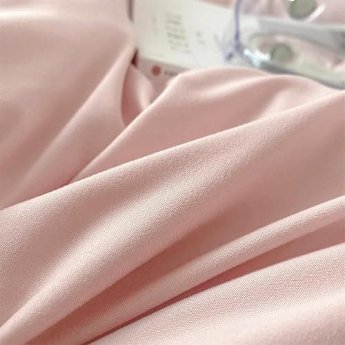 3 Pieces Pink Ruffle Duvet Cover Set for Girls Women Lace Bedding Set with 2 Pillowcases Soft Microfiber Duvet Cover Double 200 x 200 cm thumbnail 7