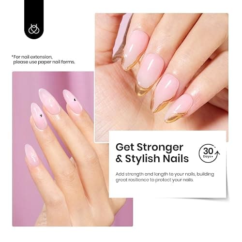 Beetles Builder Gel Set HEMA Free-Blush Whisper 4 Color 7 in 1 Nail Thickening Strengthening Building Apex with Base & Top Coat for Beginner DIY Salon at Home,Nude Builder Nail Gel,UV & LED Lamp Cured thumbnail 7